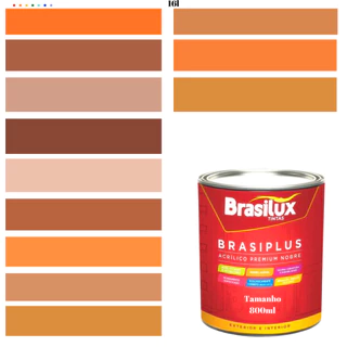 Tinta de Parede Laranja 800ml Brasiplus Fosca