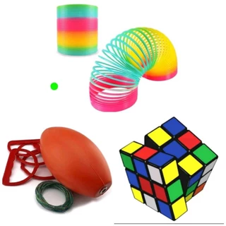KIT 1 MOLA MALUCA COLORIDA + 1 Vai E Vem GRANDE + 1 CUBO MAGICO 5 CM PUZZLE BRINQUEDO