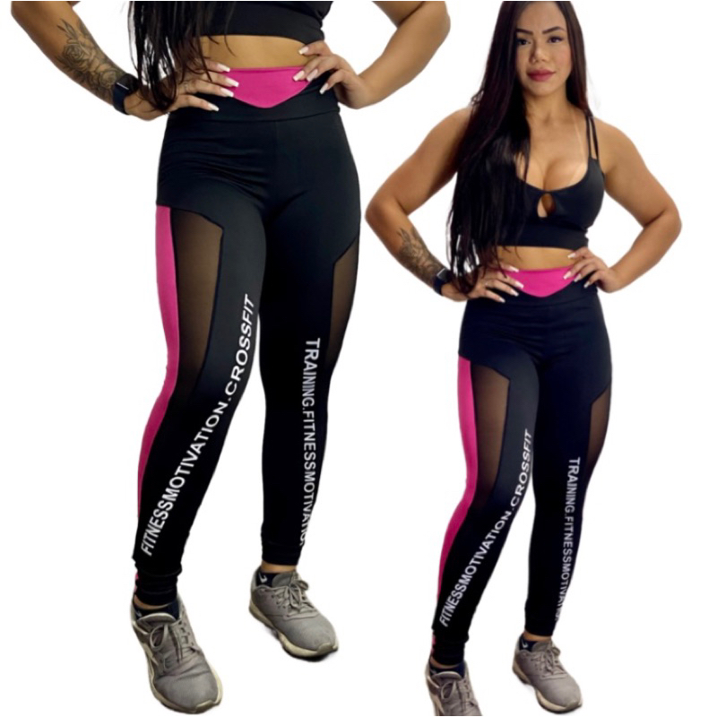 Kit 3 Leggings Fitness Feminina Cintura Alta Academia Caminhada
