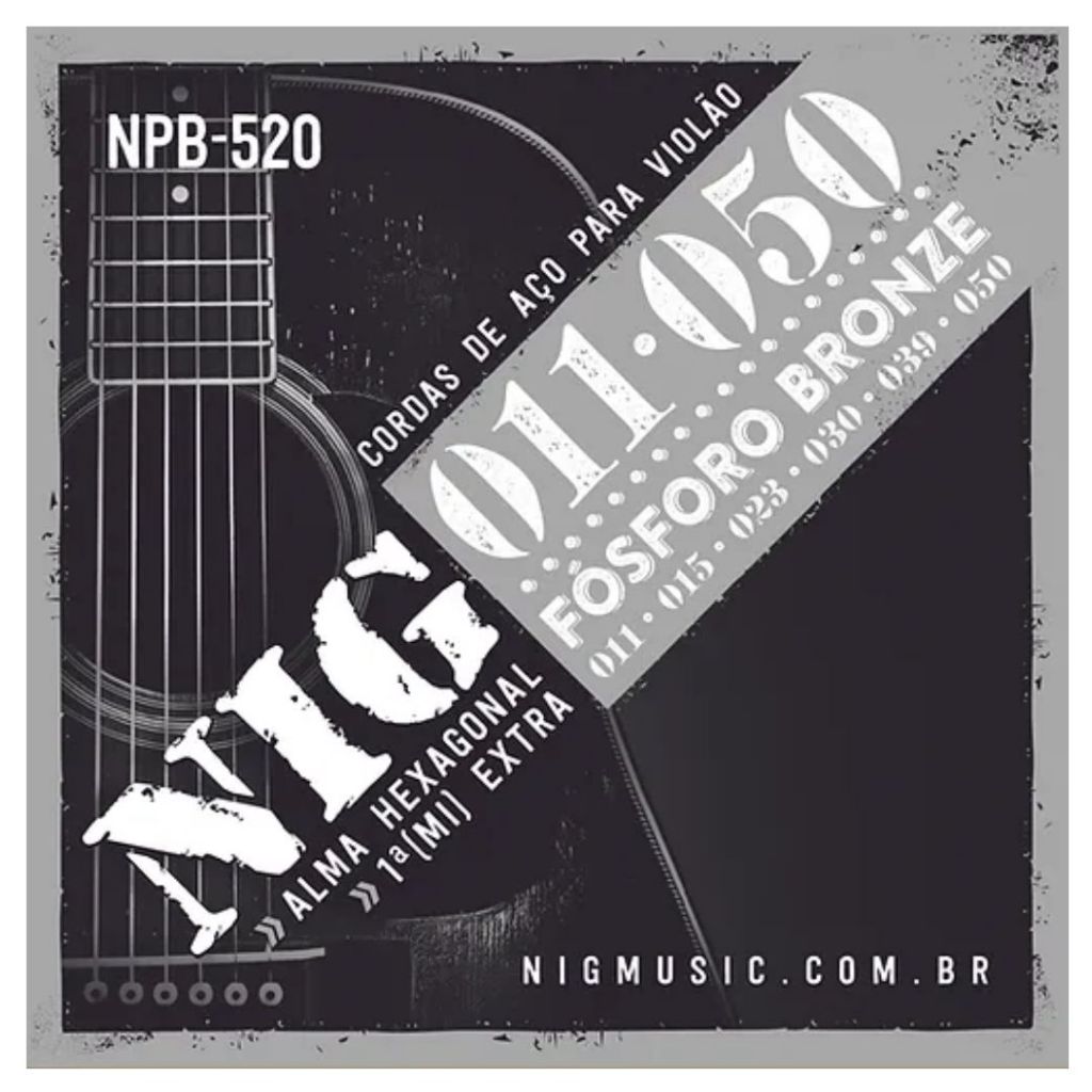 Encordoamento Para Violão Aço Nig Fosforo Bronze 011 Npb-520