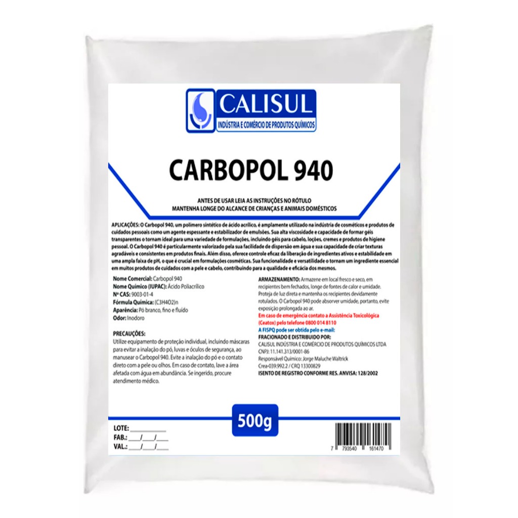 Carbopol 940 - Carbômero Original - 500g | Shopee Brasil