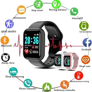 Relógio inteligente multifuncional para homens e mulheres, telefone conectado bluetooth, música, pulseira de esportes fitness, monitor de sono, smartwatch y68, d20