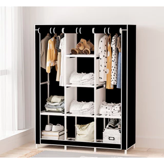Guarda Roupa Armário Organizador Dobrável Portátil Grande Roupeiro Multiuso Cabideiro Sapateira