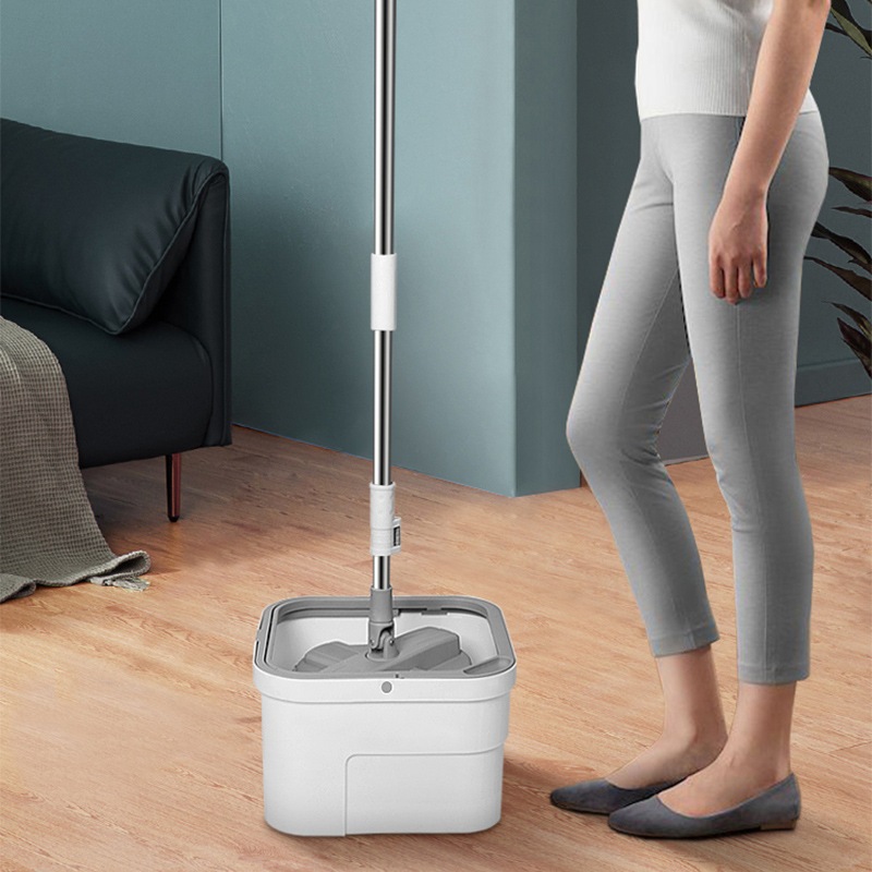 Mop Esfregao Com Refil De Microfibra Balde Interno Externo 3L Agua Limpa E Suja