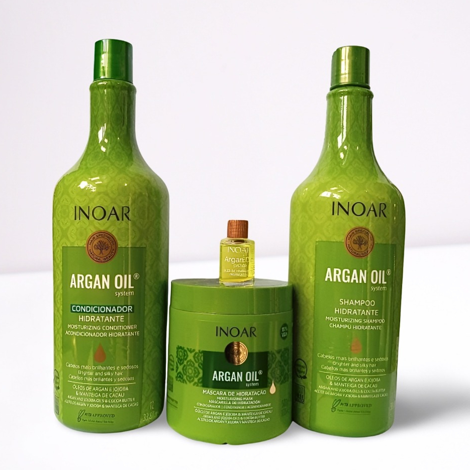 KIT INOAR ARGAN OIL= SHAMPOO HIDRATANTE 1L/CONDICIONADOR HIDRATANTE 1L ...