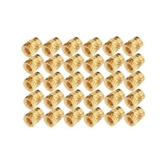 Inserto de rosca latão M2X4MM 100 PC