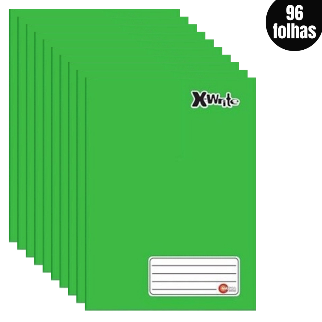 Kit 10un Caderno Brochurão Grande 96 Folha Capa Dura Liso 200mm X 275mm ...