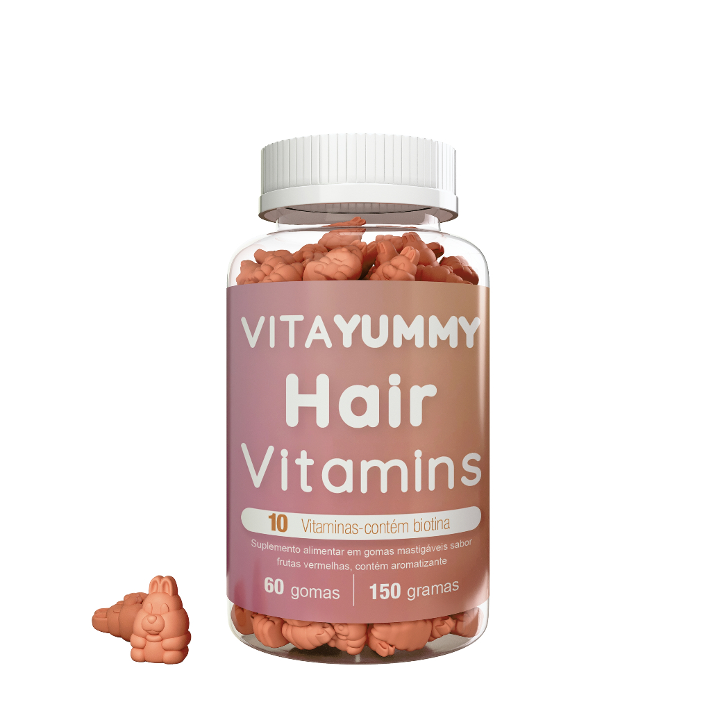 Vita Yummy Hair - Vitamins Gummy - Vitamina para cabelos e unhas concentrada em goma mastigáveis - VitaYummyHair