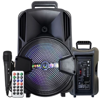 Caixa de Som Grande Portatil Alto Falante 1000W + Microfone Completo P10 Instrumento em Oferta na Shopee