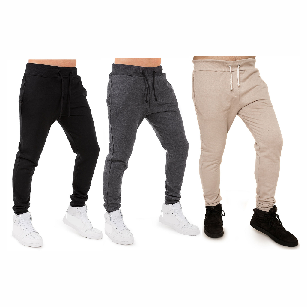 Kit 3 Calça Moleton Masculino Grossa Swag Slim Skinny Inverno Esporte Academia Treino Caminhada Corrida