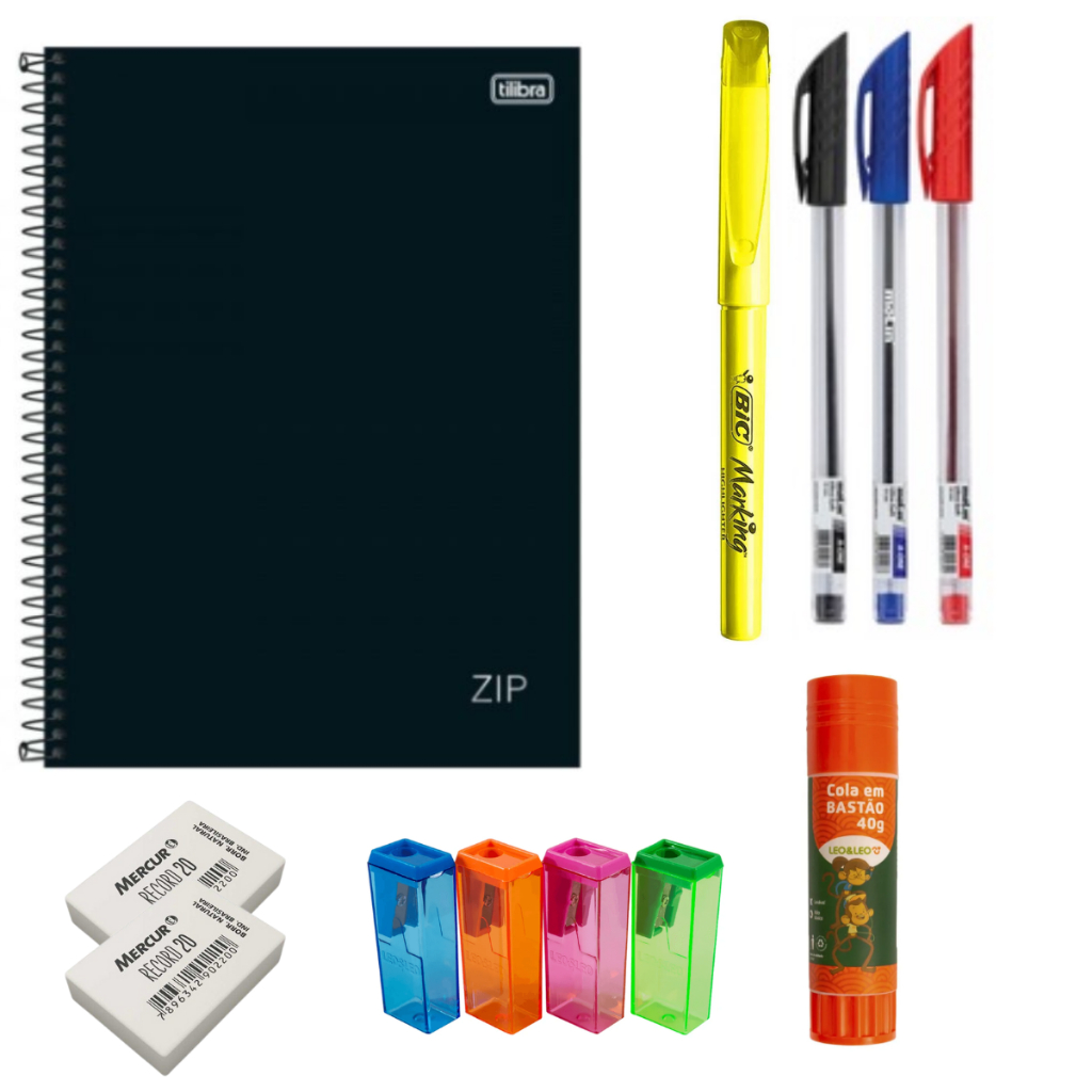 Kit Material Escolar Básico Barato Ensino Médio Universitário Faculdade ...