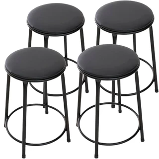 Jogo com 4 Bancos Americano Redondos Baixo Ideal para Cozinhas e Áreas Gourmet