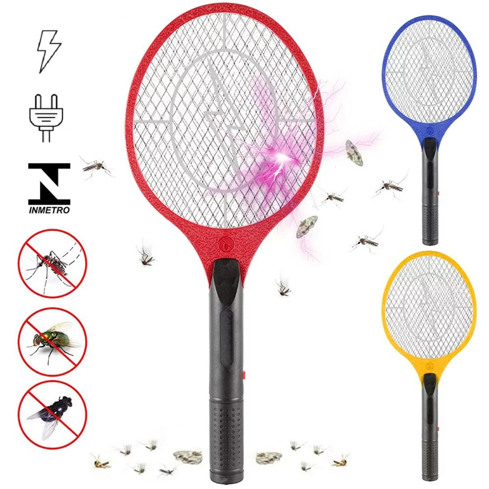 Raquete Elétrica Mata Insetos Recarregável Mosquito Muriçoca Borrachudo Mosca Pernilongos - Sortido