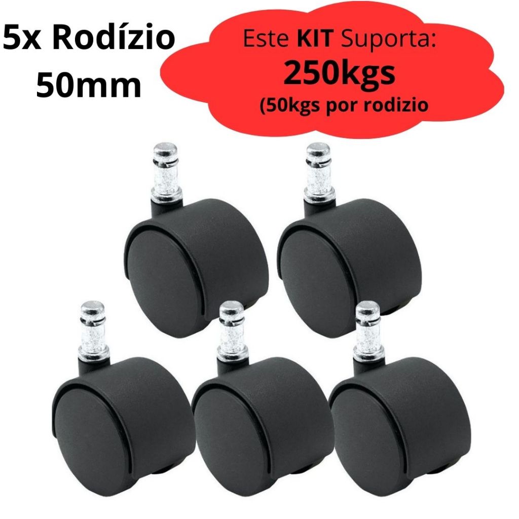 Kit 5 Rodinhas Cadeira De Escritório Giratória Lançamento Novidade