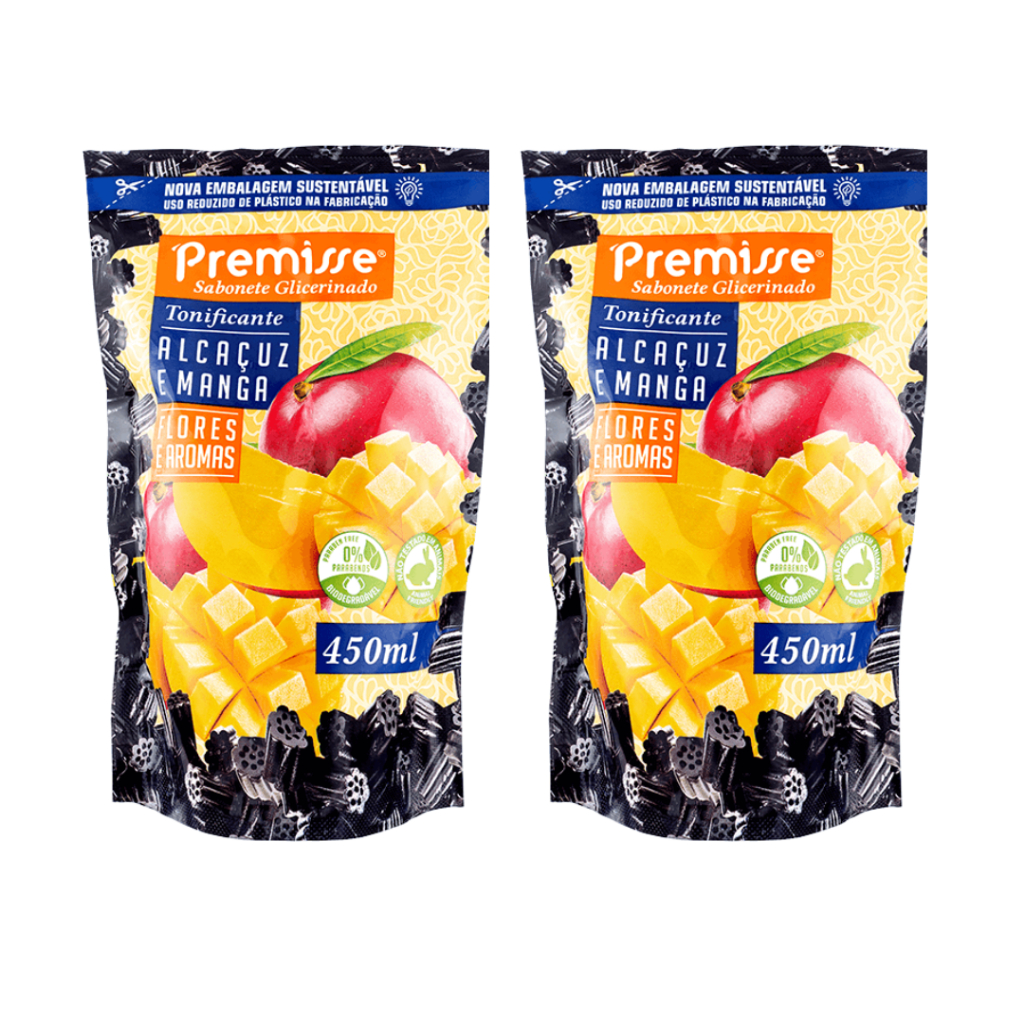 2Un Sabonete líquido 450ml Premisse / Refil | Shopee Brasil