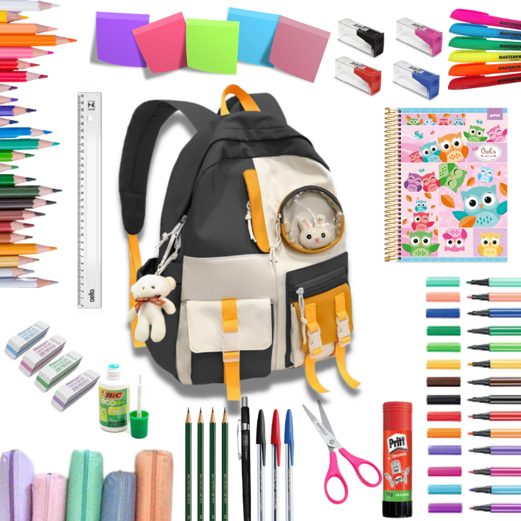 Kit Material Escolar Juvenil Ensino Médio Feminino Completo | Shopee Brasil