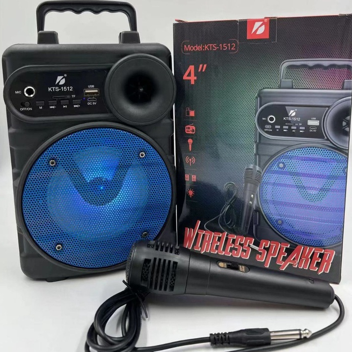 SUPER CAIXA DE SOM portátil BLUETOOTH karaokê KTS 1512 com
