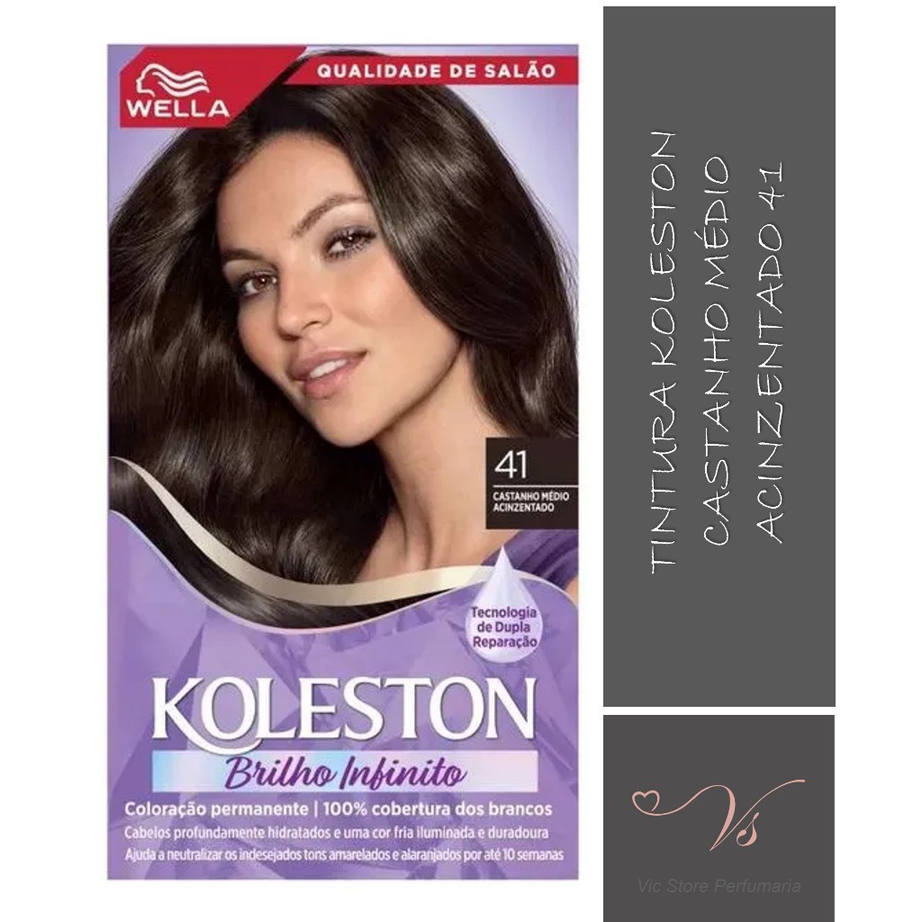 Tintura Koleston Castanho Médio Acinzentado 41 | Shopee Brasil