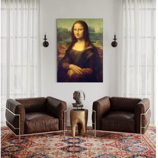 Quadro Decorativo Monalisa Leonardo da Vinci la Gioconda Obras de artes em tela acetinada