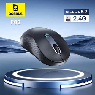 Mouse sem fio Baseus F02 - mouse bluetooth e wireless 2.4GHZ - Mouse botão silencioso