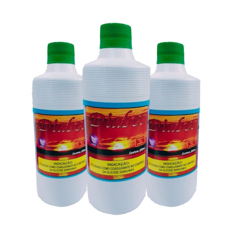 3X Diabetes 500ml cada, suporte diabético, 100% Natural