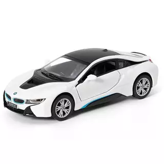 Miniatura BMW I8 Kinsmart 1:36 Metal e Fricção Branco