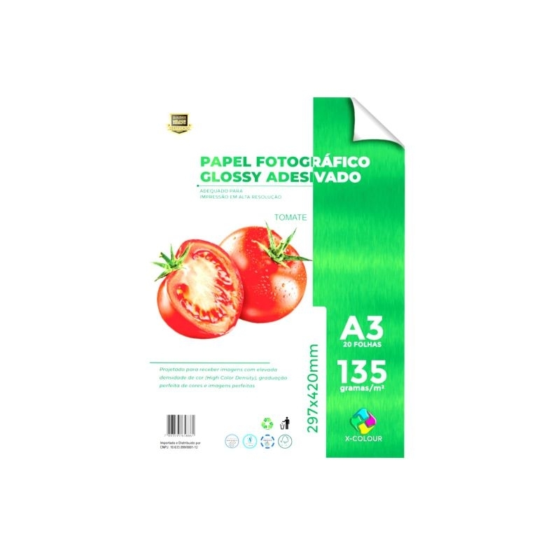 20 FOLHAS PAPEL FOTOGRÁFICO ADESIVO A3 135GR X-COLOUR | Shopee Brasil