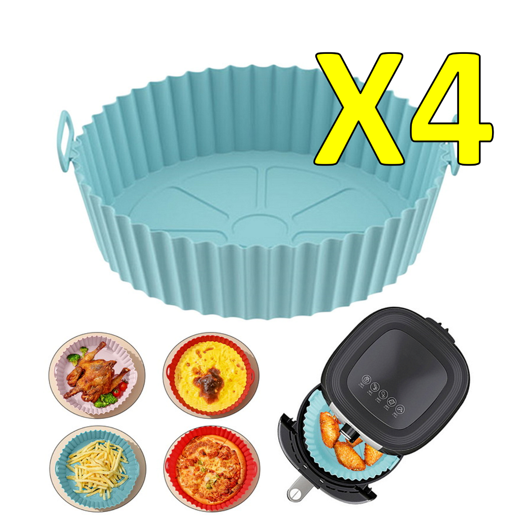 Forma de Silicone Assadeira Air Fryer e Forno Forma para Fritadeira Elétrica com Alça