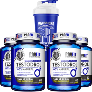 4x Testodrol Pote (240 Tabletes) + Coqueteleira - Profit Laboratórios