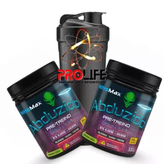 pre treino abduzido kit com 2 unidades e 1 coqueteleira