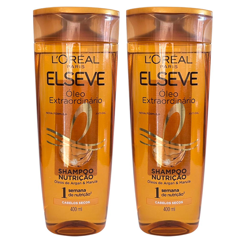 Kit com 2 Shampoo Elseve Óleo Extraordinário Nutrição 400ml - Envio ...