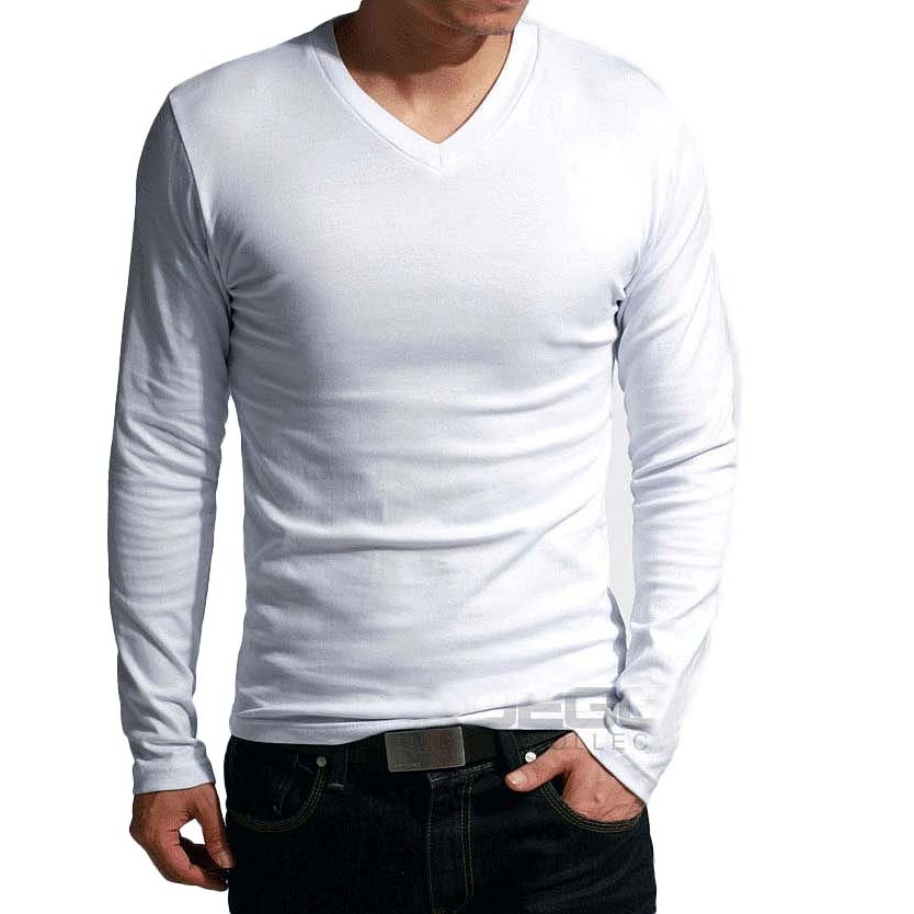 blusa masculina gola v manga longa | Shopee Brasil