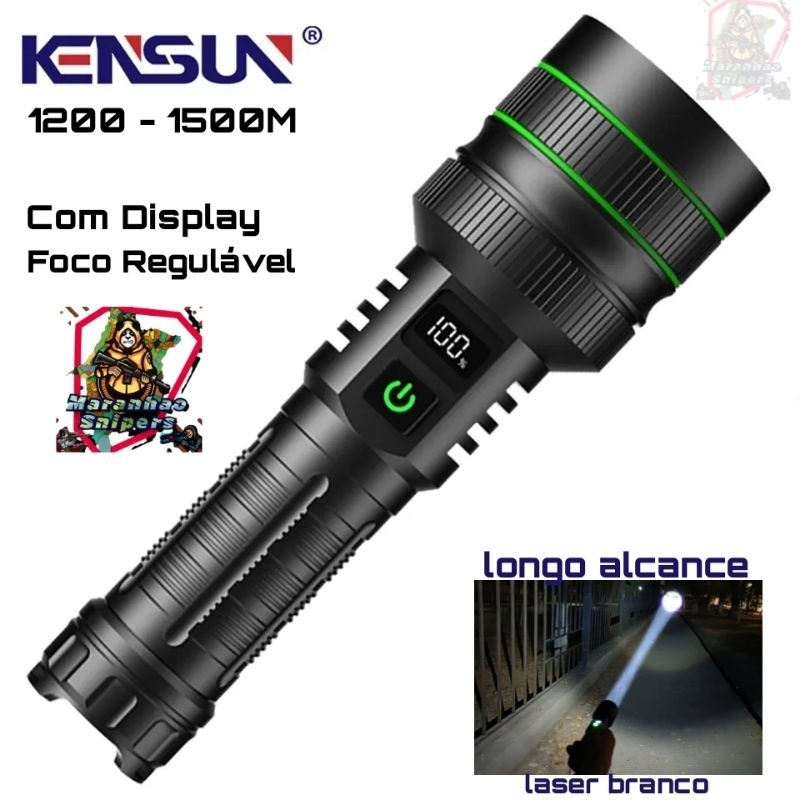 Lanterna Kensun LS1 de longo alcance com foco regulável.