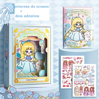 Caderno de mão DIY，Caixa de presente folhas Coloridas