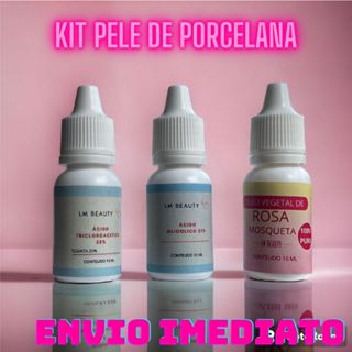 PELE DE PORCELANA tratamento para remoção de manchas e poros kit peeling 10ml cada
