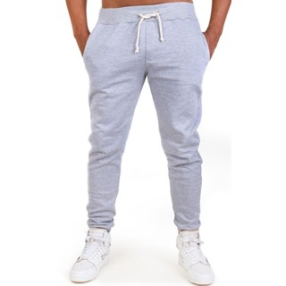 Calça Moletom Masculina Punho Elastico Slim Skinny Corte Justo Academia Corrida Treino Nao desbota Nao Da Bolinha