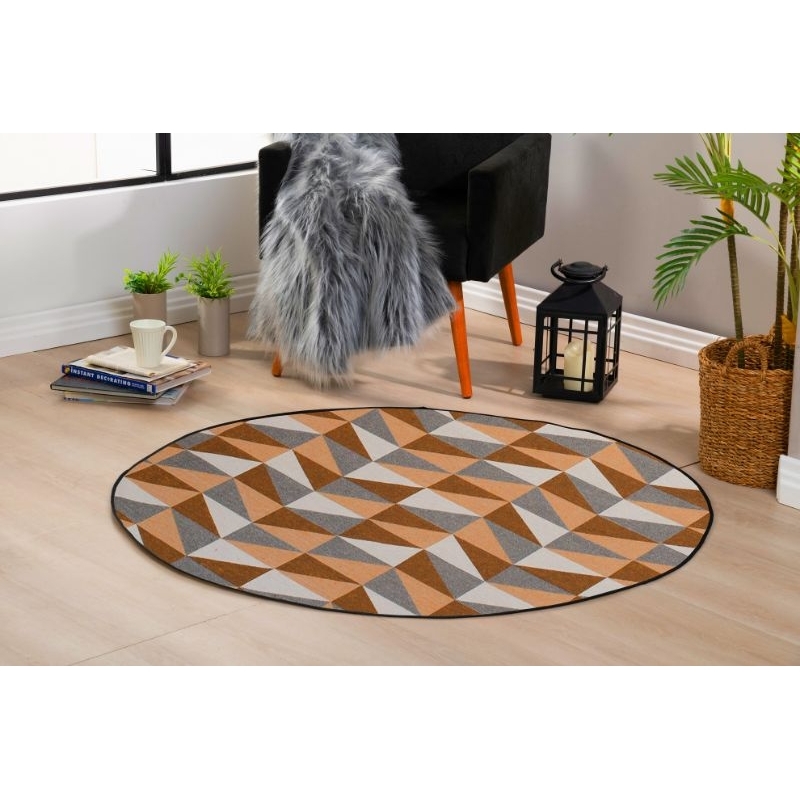 Tapete redondo jacquard 1,20M x 1,20M fundo antiderrapante oferta