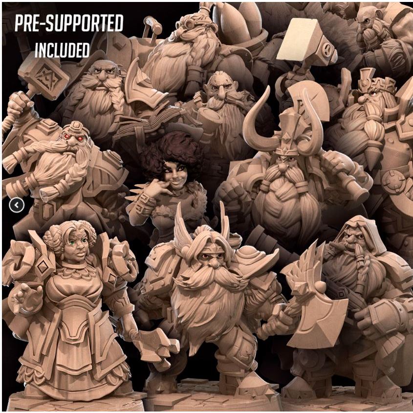 Miniatura para RPG Guilda dos Anões Dwarves em resina Dungeons Dragons DND Pathfinder