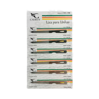 Lixa Para Unhas Aço Caerus Cartela com 6 Unidades