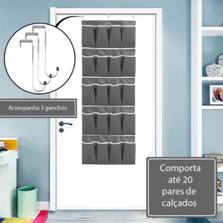 Sapateira de pendurar atrás da porta com 20 divisórias