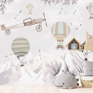 Papel Adesivo Bichinho Balaozinho Aviao Criança Sala Salinha Decoração M² Quarto de Menino Bebe Adesivo P/Casa Menina Bebe Berçario