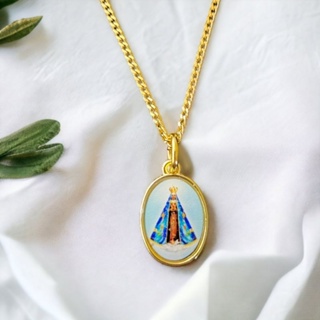 Colar Gargantilha banhado a Ouro 18k Nossa Senhora Aparecida