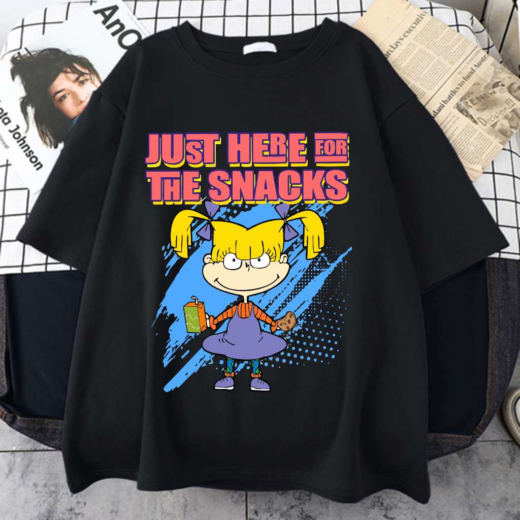 Camiseta Angelica Just Here For The Snacks Desenho Unissex Shopee Brasil