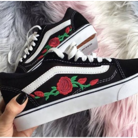 Tenis vans old hot sale skool floral