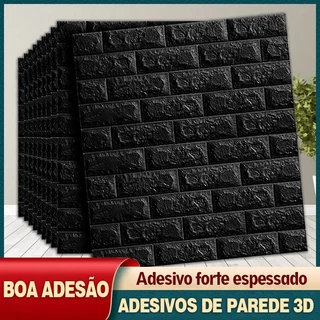 Kit 30 Preto Pedaço Papel De Parede Auto Adesivo Impermeável à prova De Umidade Casa 3D Estereoscópico Espuma Anti-colisão Adesivo
