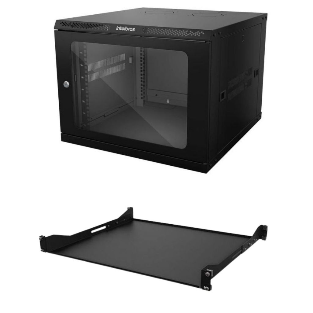 Mini Rack Intelbras 19 Desmontável Mrd 857 De Parede 8u CFTV Dvr