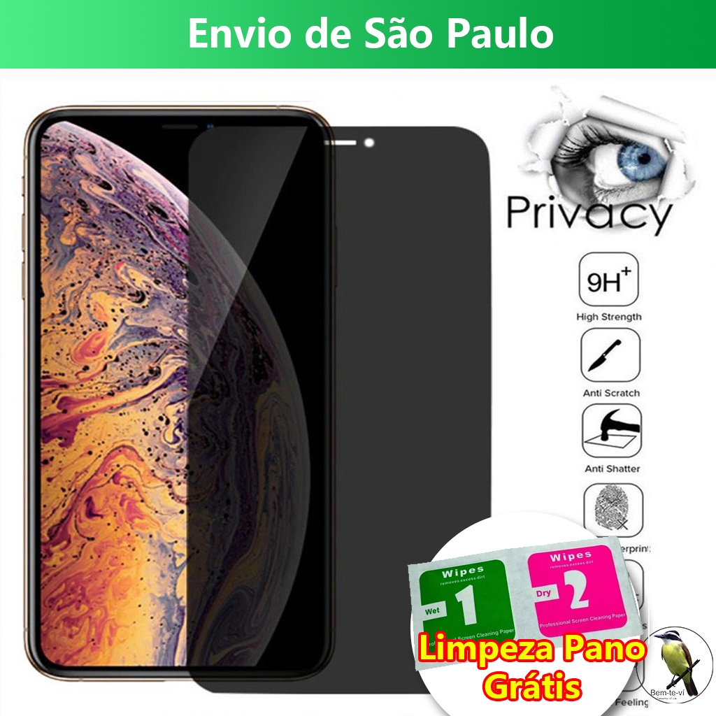 Bemtevi Película De Vidro 3d Privativa Anti Spy Para Iphone Todos