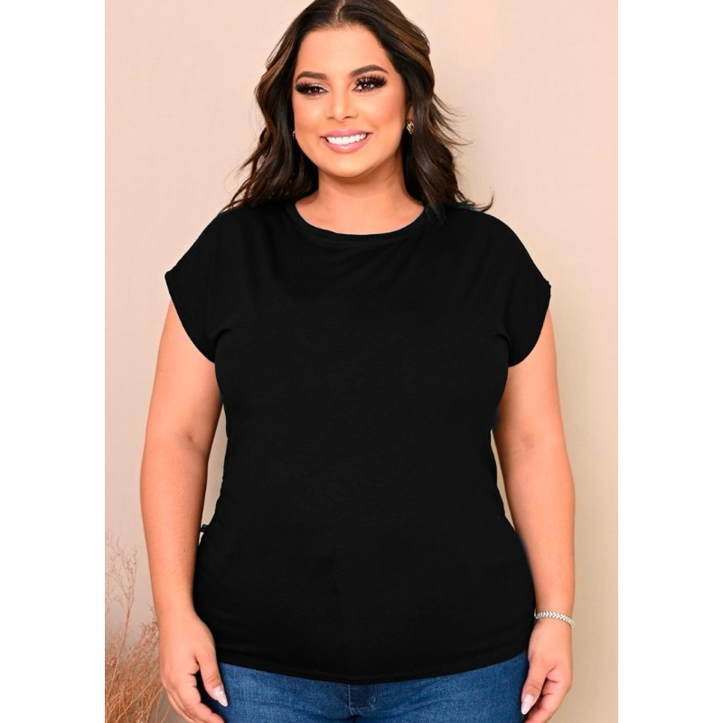 Blusa plus size manga japonesa lisa