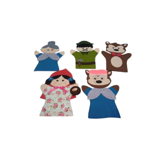 Fantoche Chapeuzinho Vermelho Feltro - Kit Com 5 Personagens