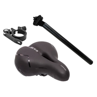 Kit Banco Selim Bike Mola Gel Conforte Mtb Anatômico Com Canote + Abraçadeira Incluso